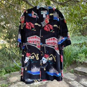 PARADISE FOUND✨Rare Vintage Hawaiian Shirt MARDI GRAS